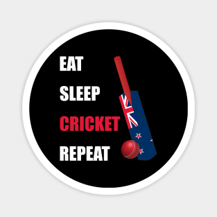 Eat Sleep Cricket Repeat New Zealand Flag Cricket Bat Magnet